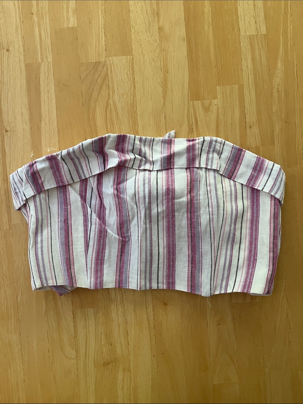 NWOT VICI Striped Pink & White Strapless Top